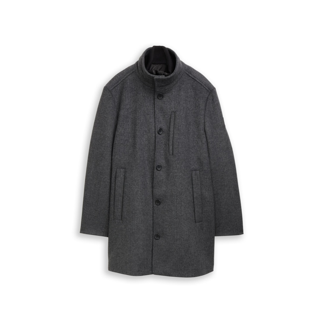 Tom Tailor - Herren Mantel - dark grey black herringbone - Größe: XXXL - bei Tara-M