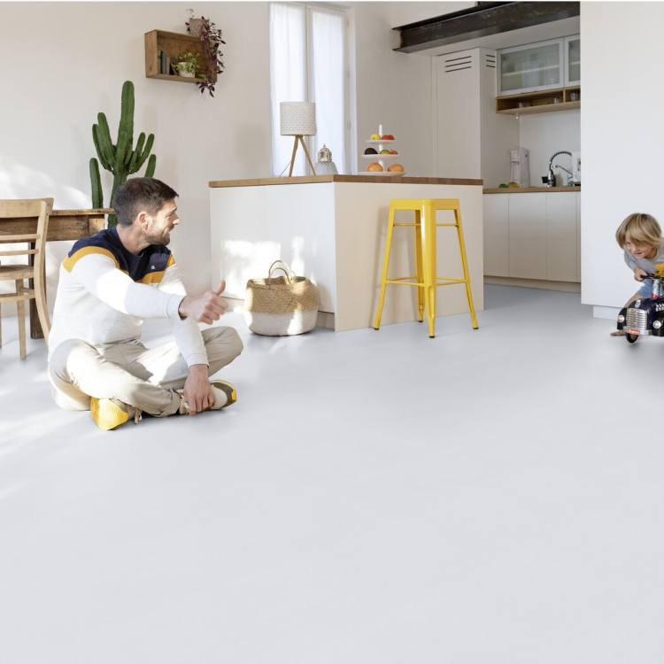 Dalle carrée de sol PVC effet uni auto-adhésive white tile Gerflor - 30.5 cm x 30.5 cm x 0.15 cm — vue 3