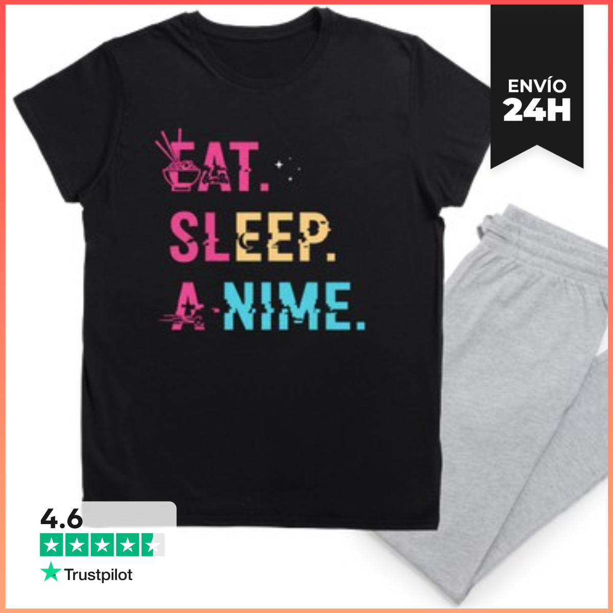 Pijama comer dormir anime diseño de vida otaku laTostadora