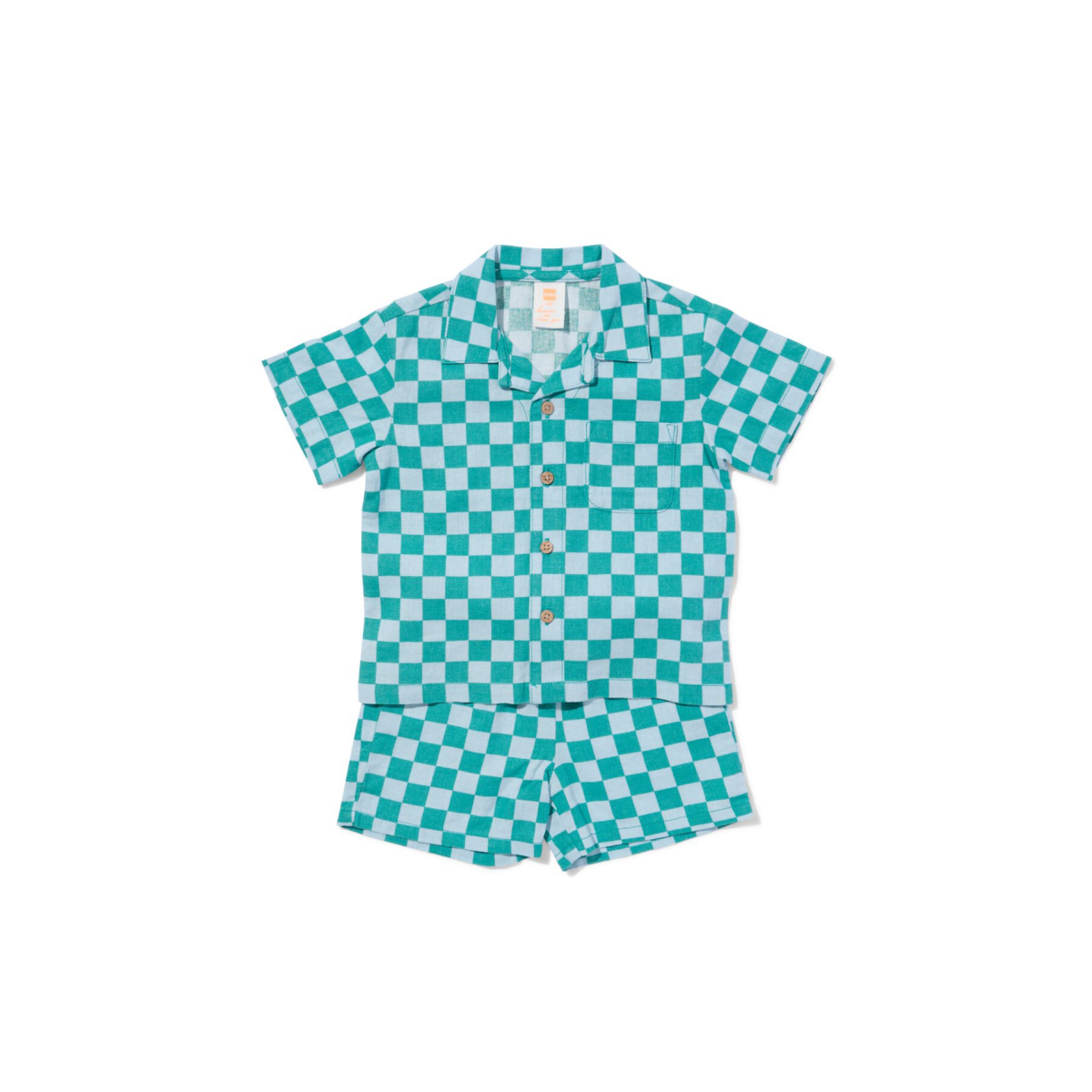 HEMA Babykledingset comfy fit ruiten blauw (blauw)