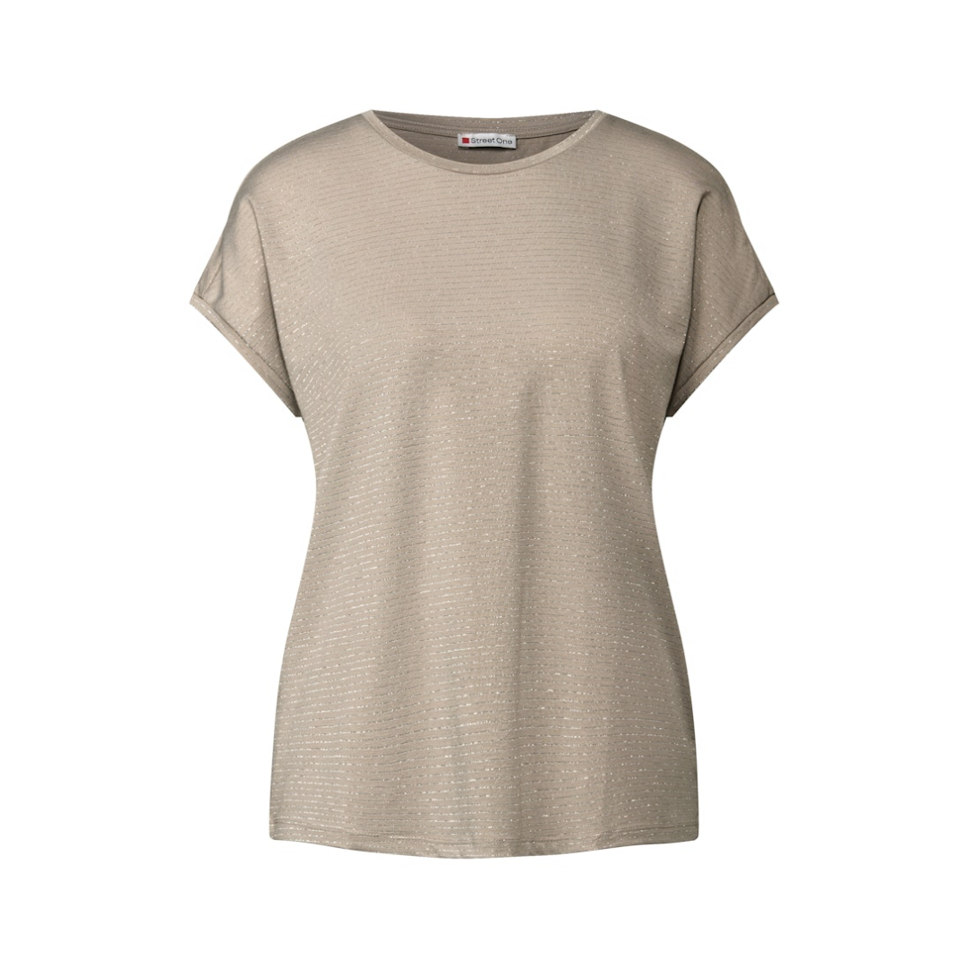 Street One - Damen T-Shirt - morning beige - Größe: 40 - bei Tara-M
