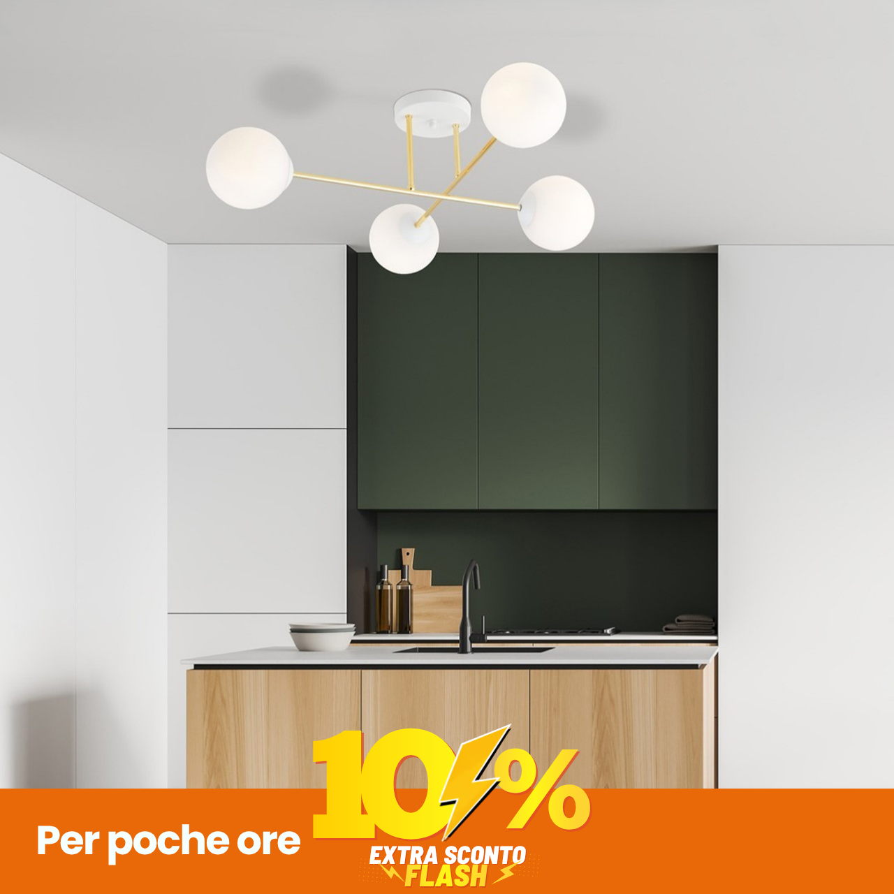 Lampadario Da Soffitto Magnum 4 In Acciaio E Vetro 4Xe14-image