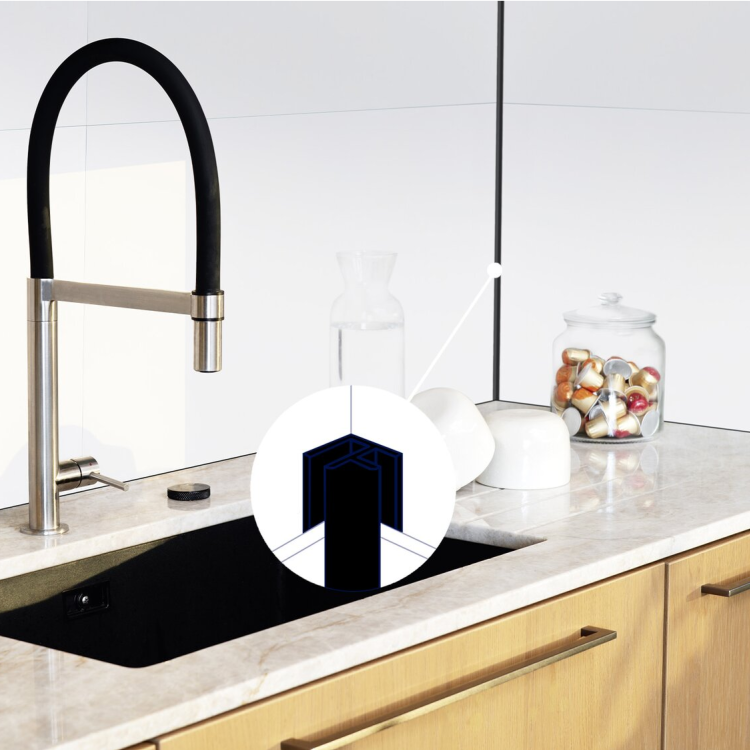 Profile mural alu  angle universel noir pour Senso Wall Gerflor - 260 cm x 2 cm x 0.16 cm