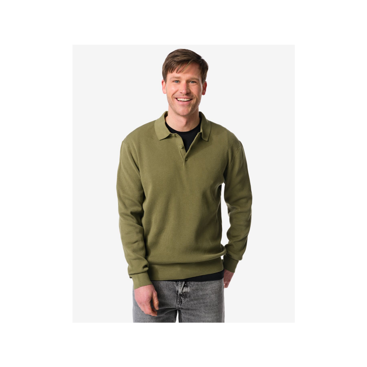HEMA Herentrui Karel ribgebreid middengroen (middengroen)