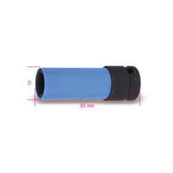HAZET dopsleutel 903SLG-17, 12,5 mm aandrijfvierkant, 17 mm sleutelHAZETdte, met kunststof huls, ondersteunt een voorzichtige wielmontage, speciaal voor banden met aluminium velgen