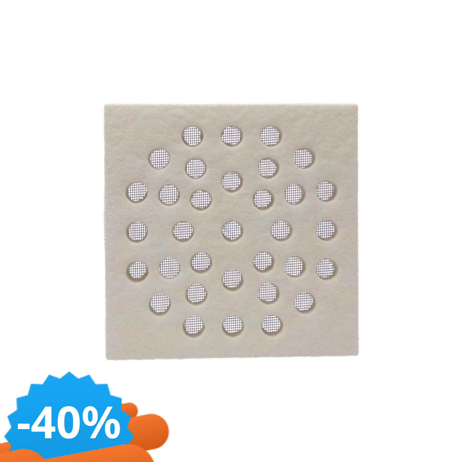 Griglia Di Areazione Quadrata Con Zanzariera Integrata - Effetto Pietra-image
