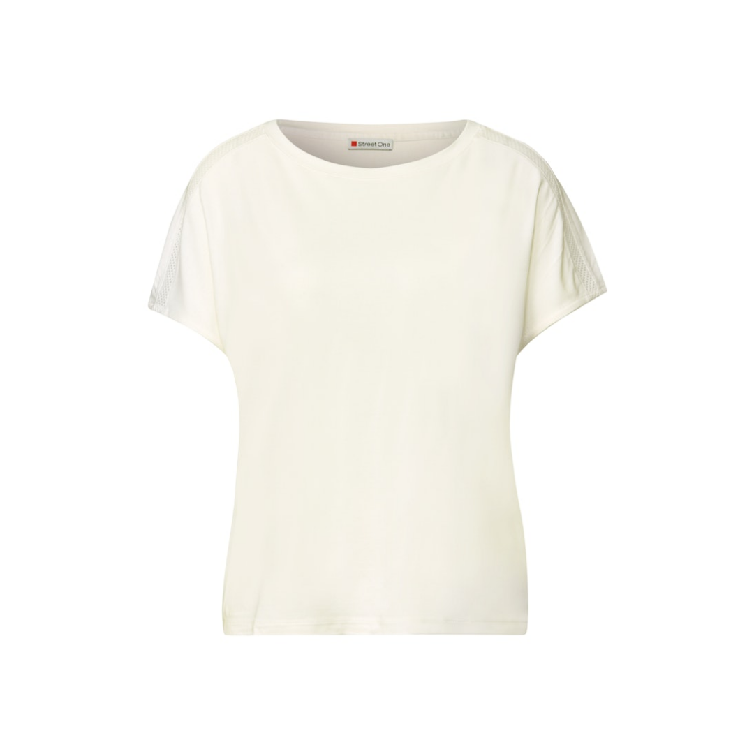 Street One - Damen T-Shirt - Weiß - Größe: 44 - bei Tara-M