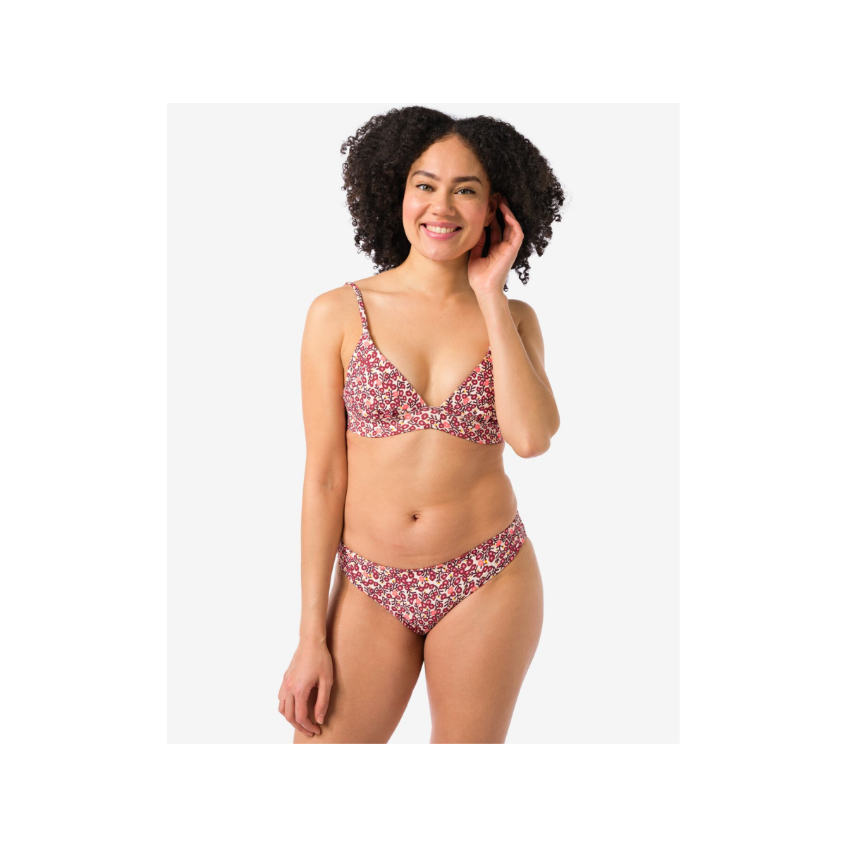 HEMA Damesbikinibroekje rib bloemen multi (multi)