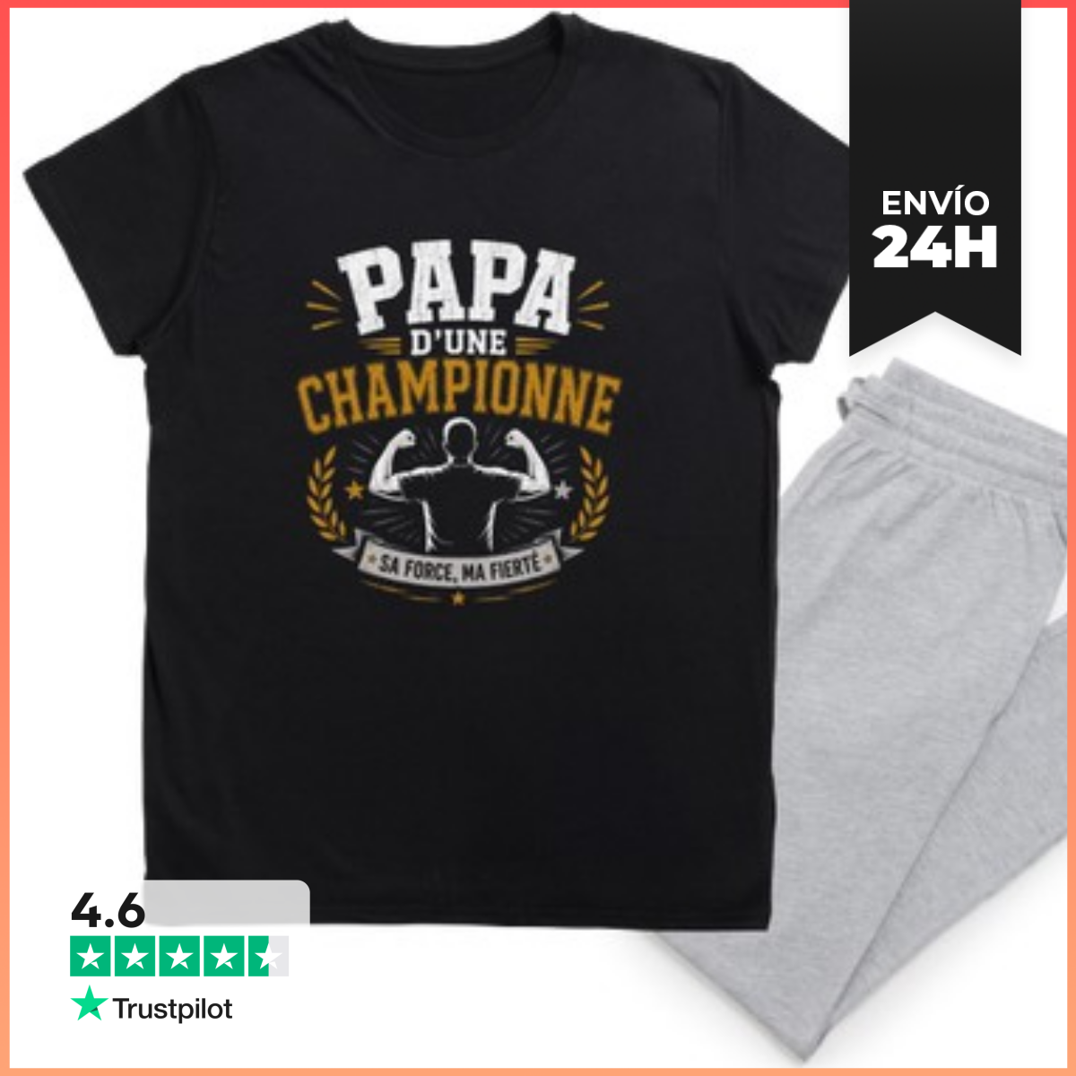 Pijama Papá De Una Campeona Su Fuerza Mi Orgullo LaTostadora