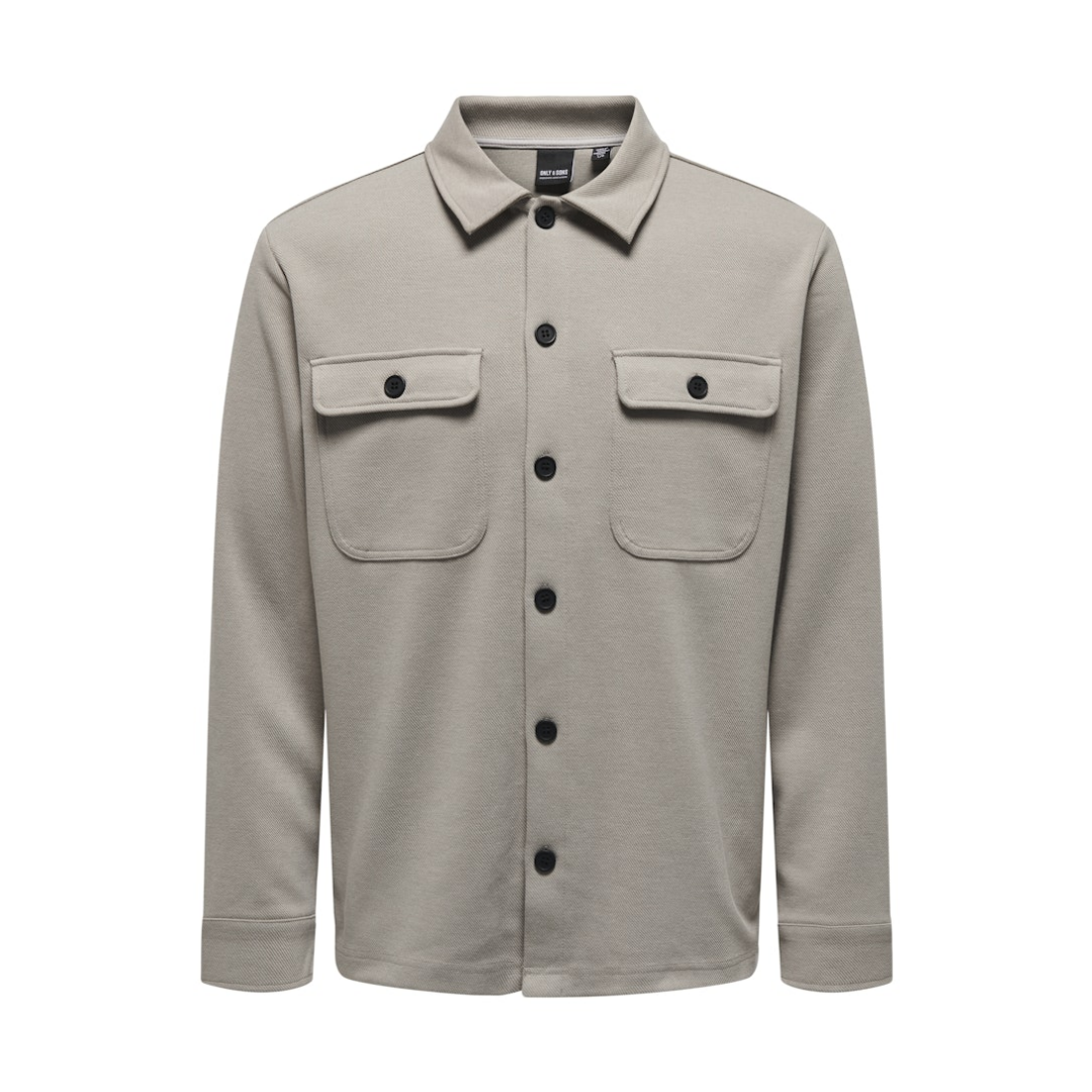 Only & Sons Hemd Overshirt Sweat Viskose-Polyester-Esasthan Vintage Khaki