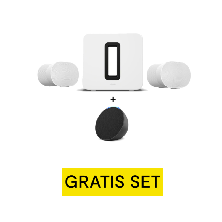 Sonos Stereo Set- mit 2x Era 300 + Sub 4 - Weiß + gratis Amazon Echo Pop