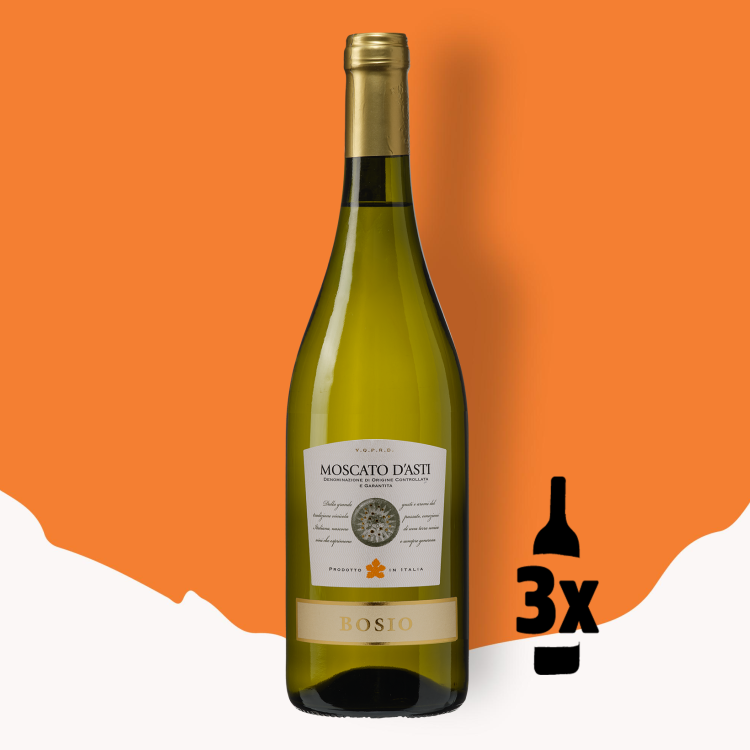 3 flessen Bosio Moscato d'Asti Probeerpakket 2024