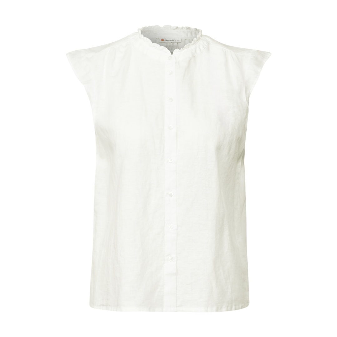 Street One Leinenmix Bluse Rüschen Off White