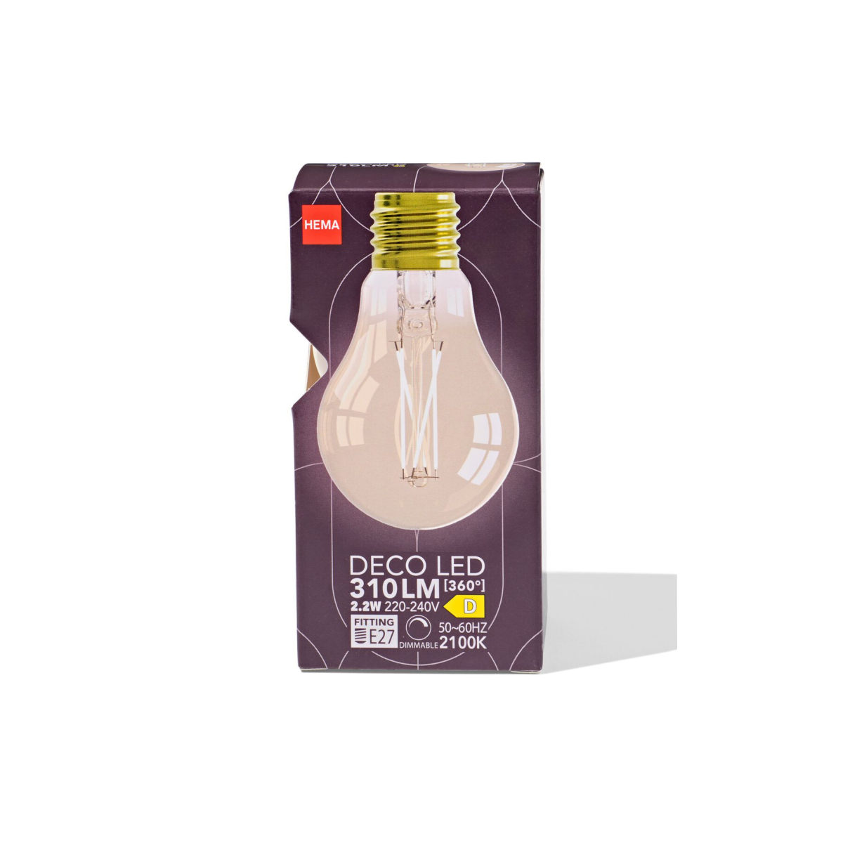 HEMA Led peer goud E27 4W 310lm dim