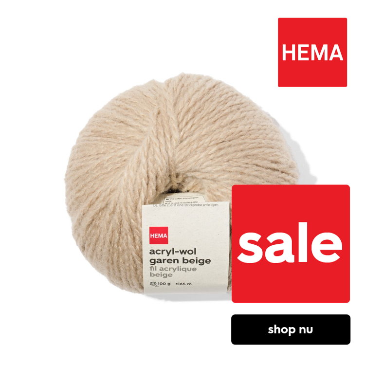 HEMA Acryl-wol garen 100g 165m beige