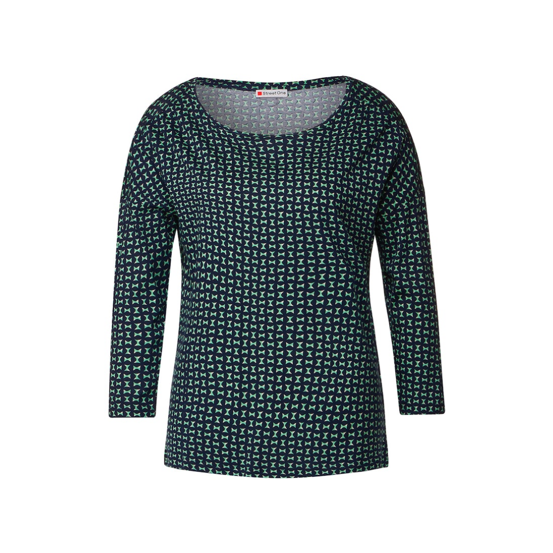 Street One - Damen Langarmshirt - Grün - Größe: 40 - bei Tara-M