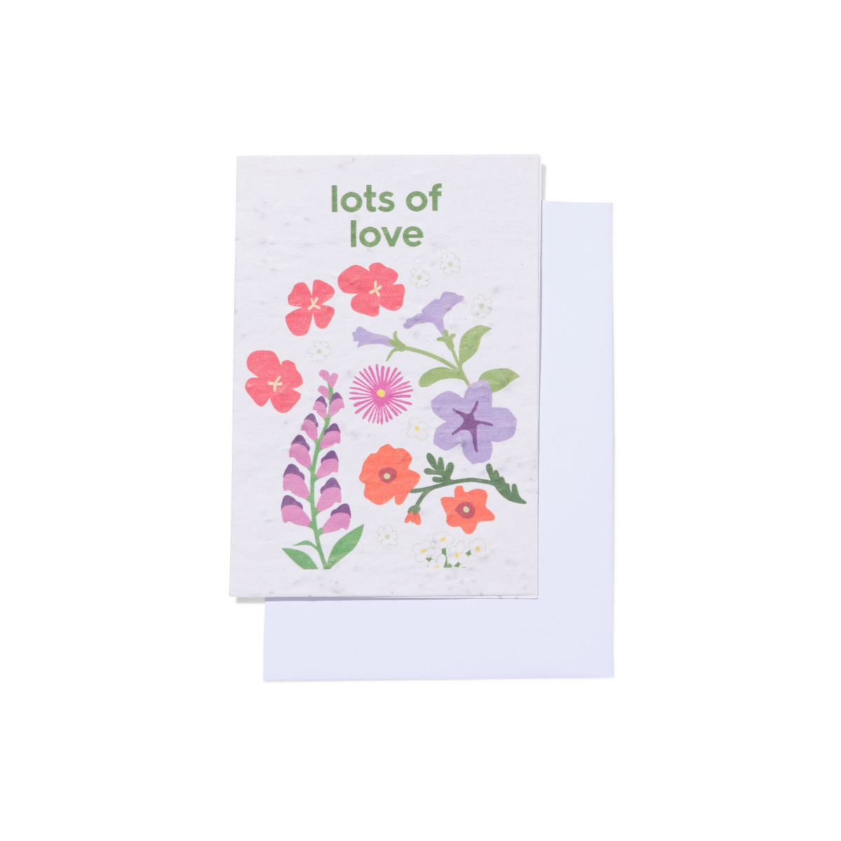 HEMA Wenskaart 'lots of love' met zaadjes