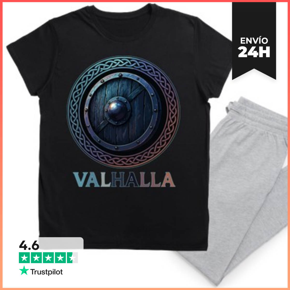 Pijama escudo vikingo valhalla mitología nórdi laTostadora