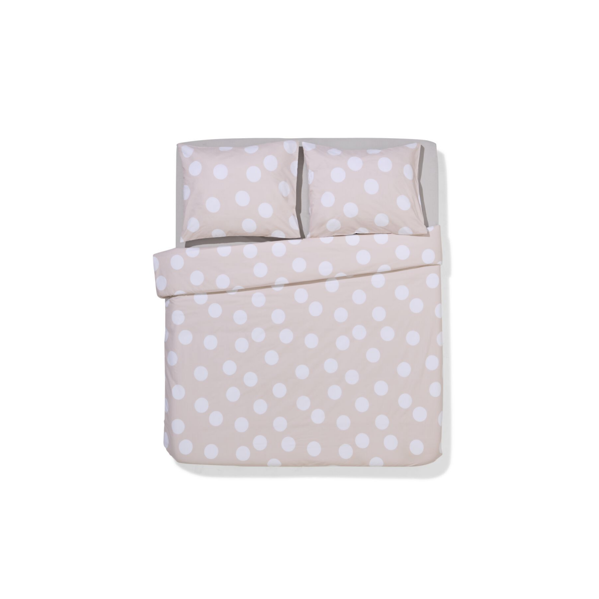 HEMA HEMA Dekbedovertrek 200x200/220cm Zacht Katoen Stippen Beige (beige)