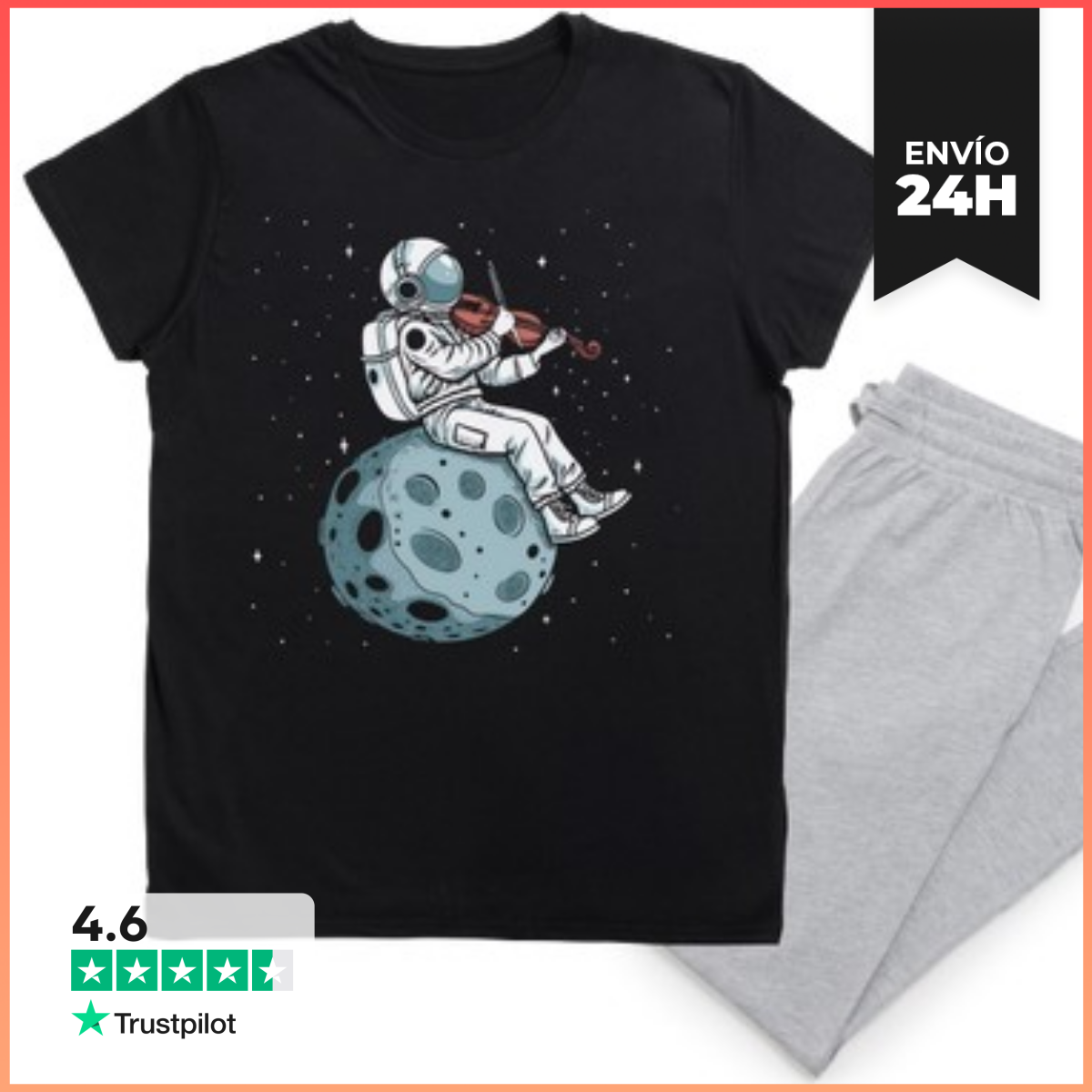 Pijama ASTRONAUTA TOCANDO EL VIOLÍN EN LA LUNA laTostadora