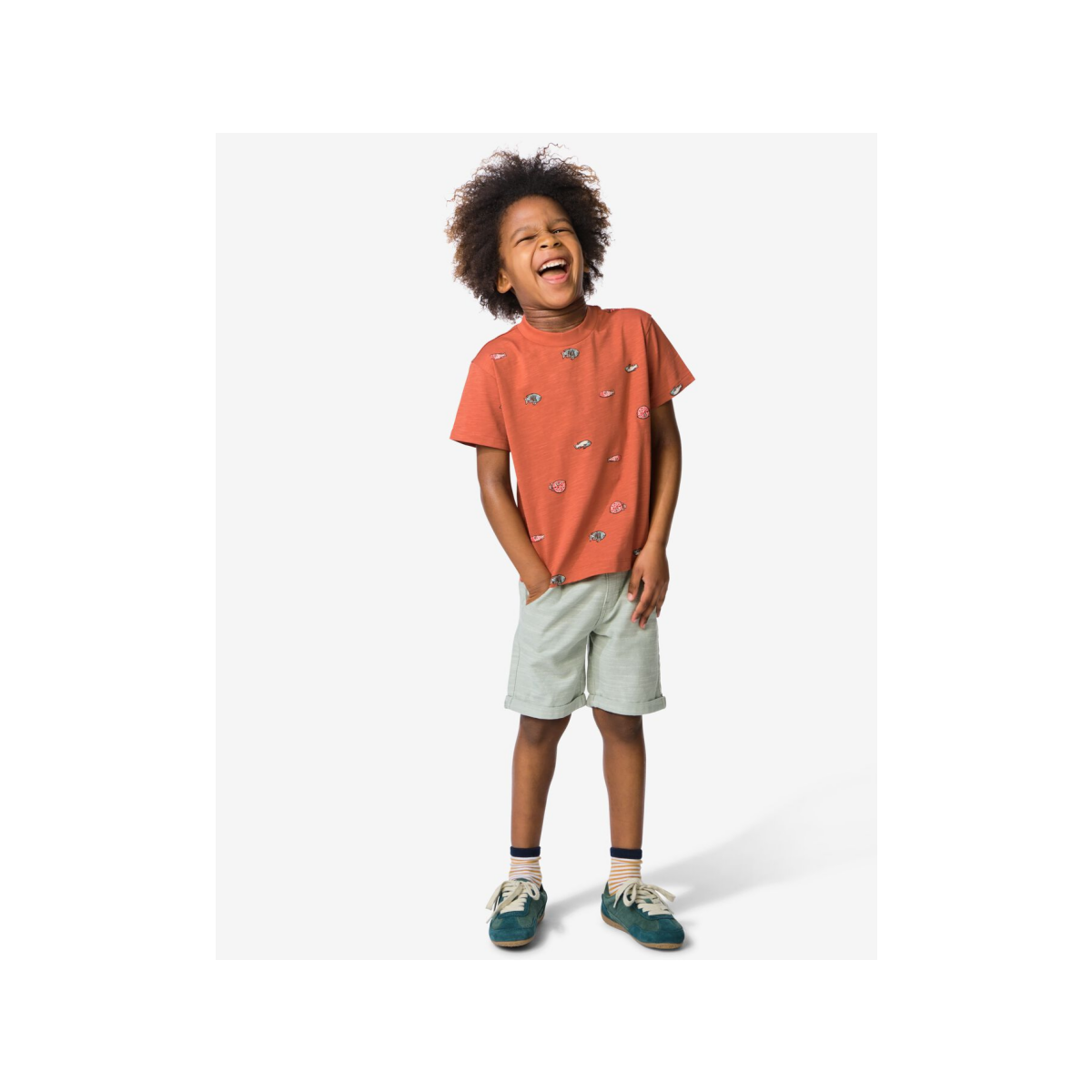 HEMA Kindershort regular fit groen (groen)