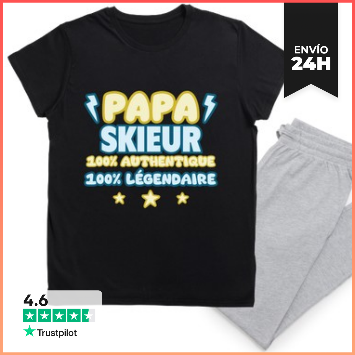 Pijama Papá esquiador esquí Día del Padre laTostadora