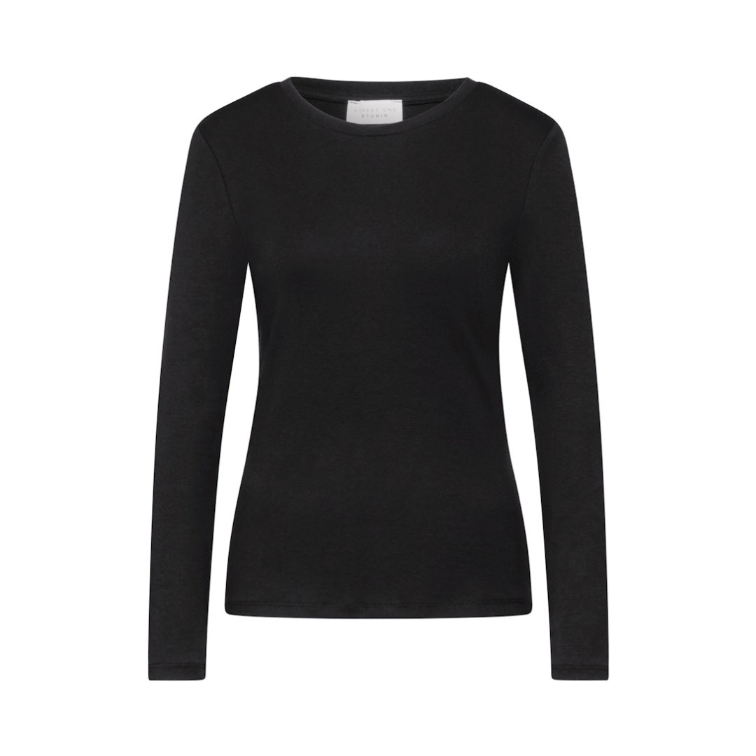 STREET ONE STUDIO - Damen Langarmshirt - Schwarz - Größe: 36 - bei Tara-M