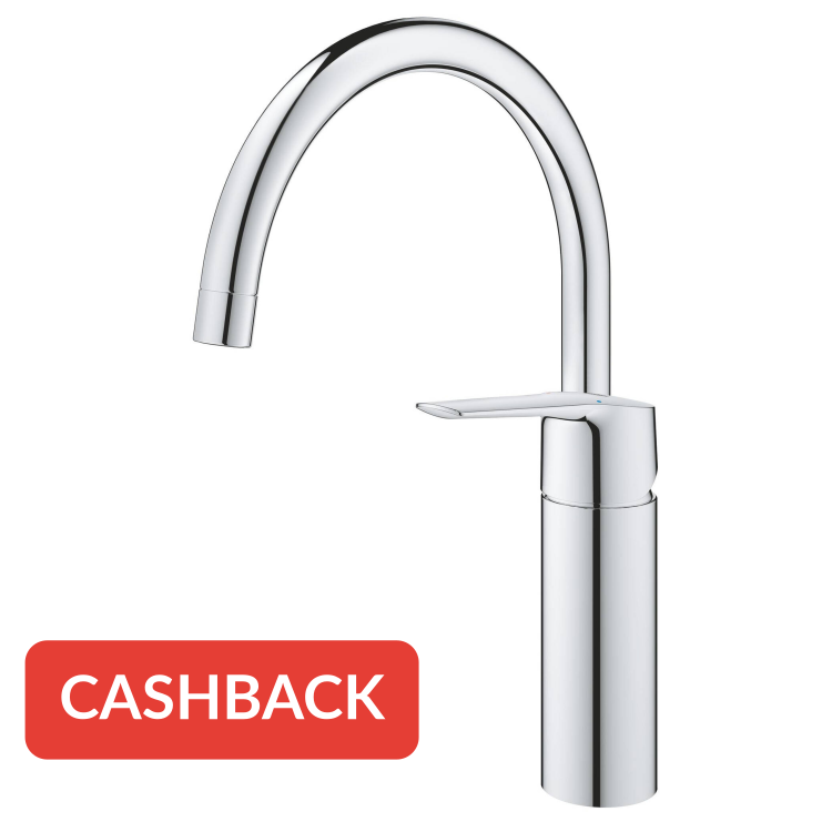 Grohe QuickFix Start verhoogde keukenmengkraan rond chroom