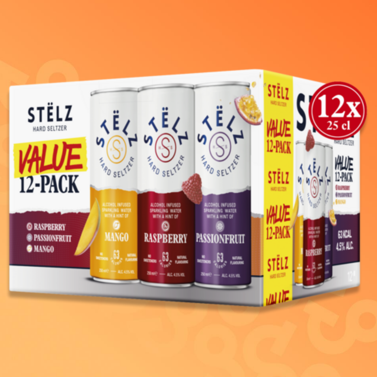 STËLZ Hard Seltzer 12-pack Raspberry, Mango & Passionfruit