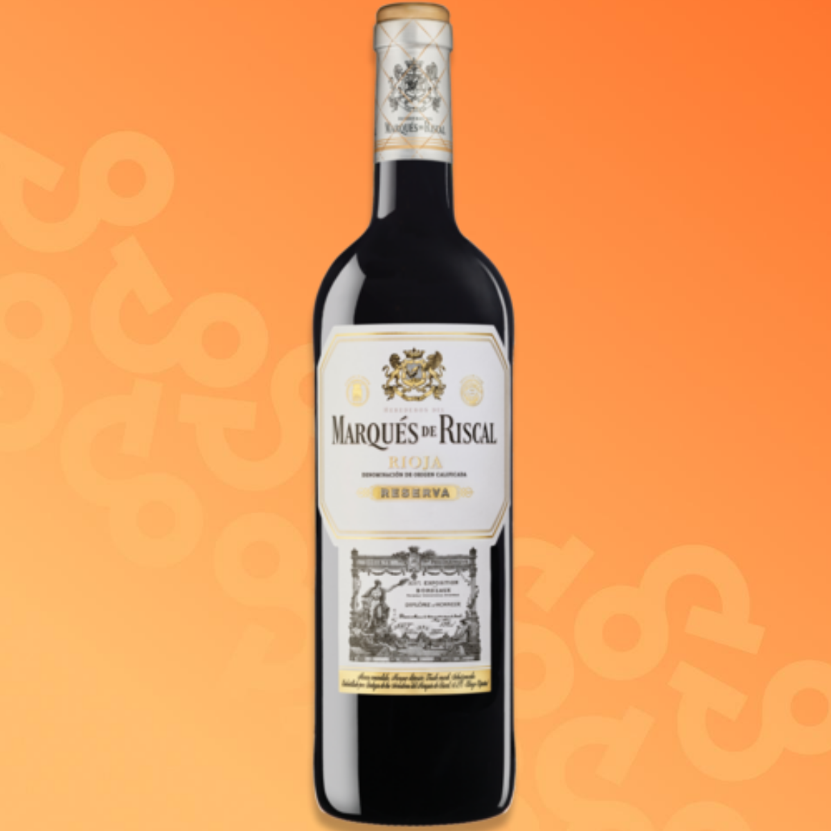 Bottle of Marqués de Riscal Rioja Reserva red wine 75 cl