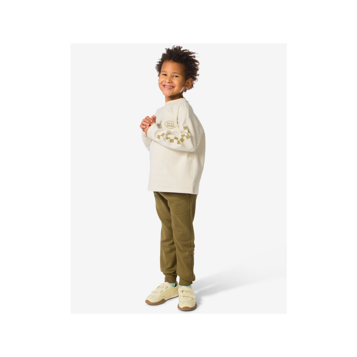 HEMA Kinderbroek sweatstof olijf (olijf)