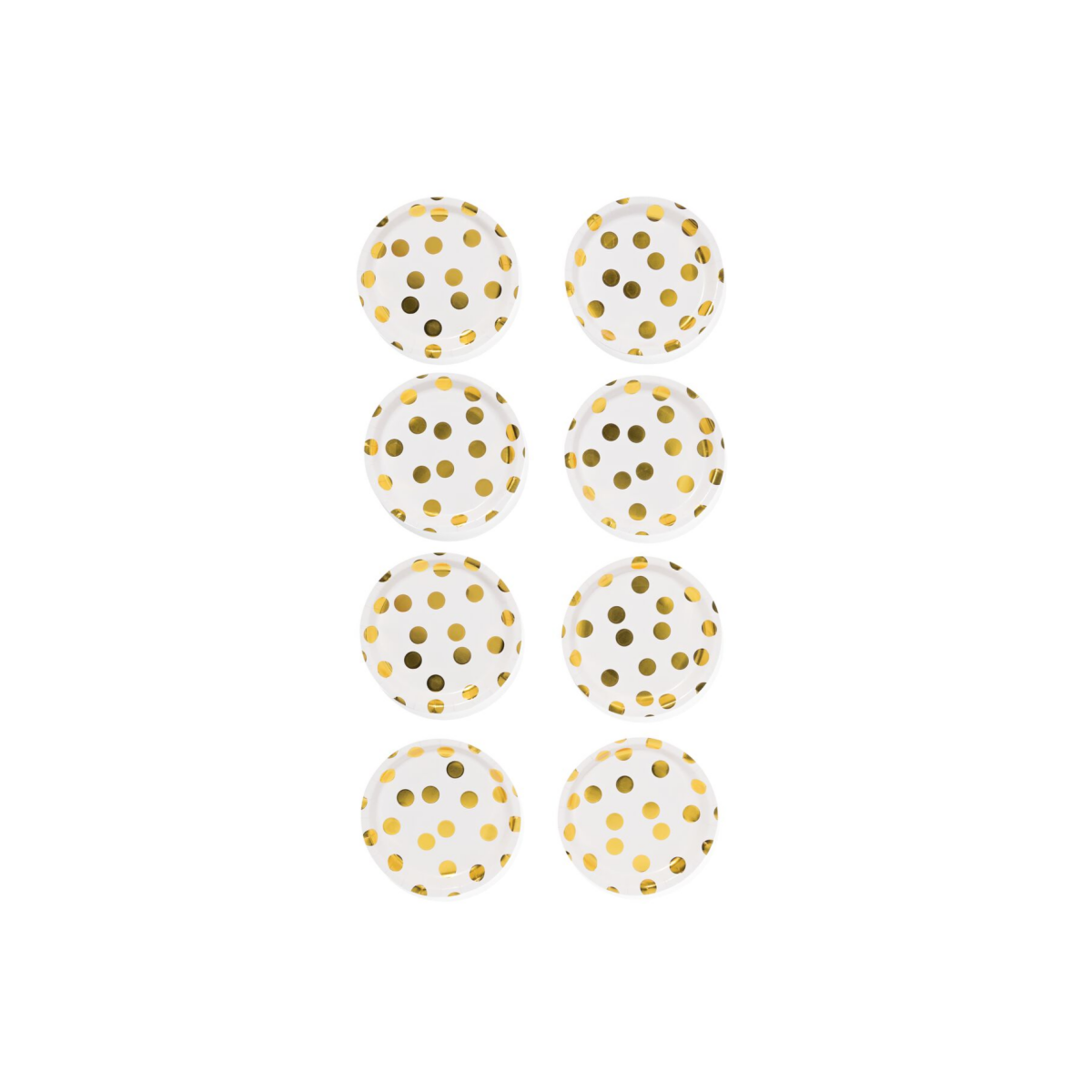 HEMA HEMA Papieren Bord Ø22.5cm Gouden Stippen - 8 Stuks (goud)