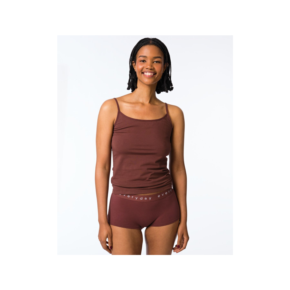 HEMA HEMA Damesboxer Katoen Everyday Tailleband Donkerbruin (donkerbruin)