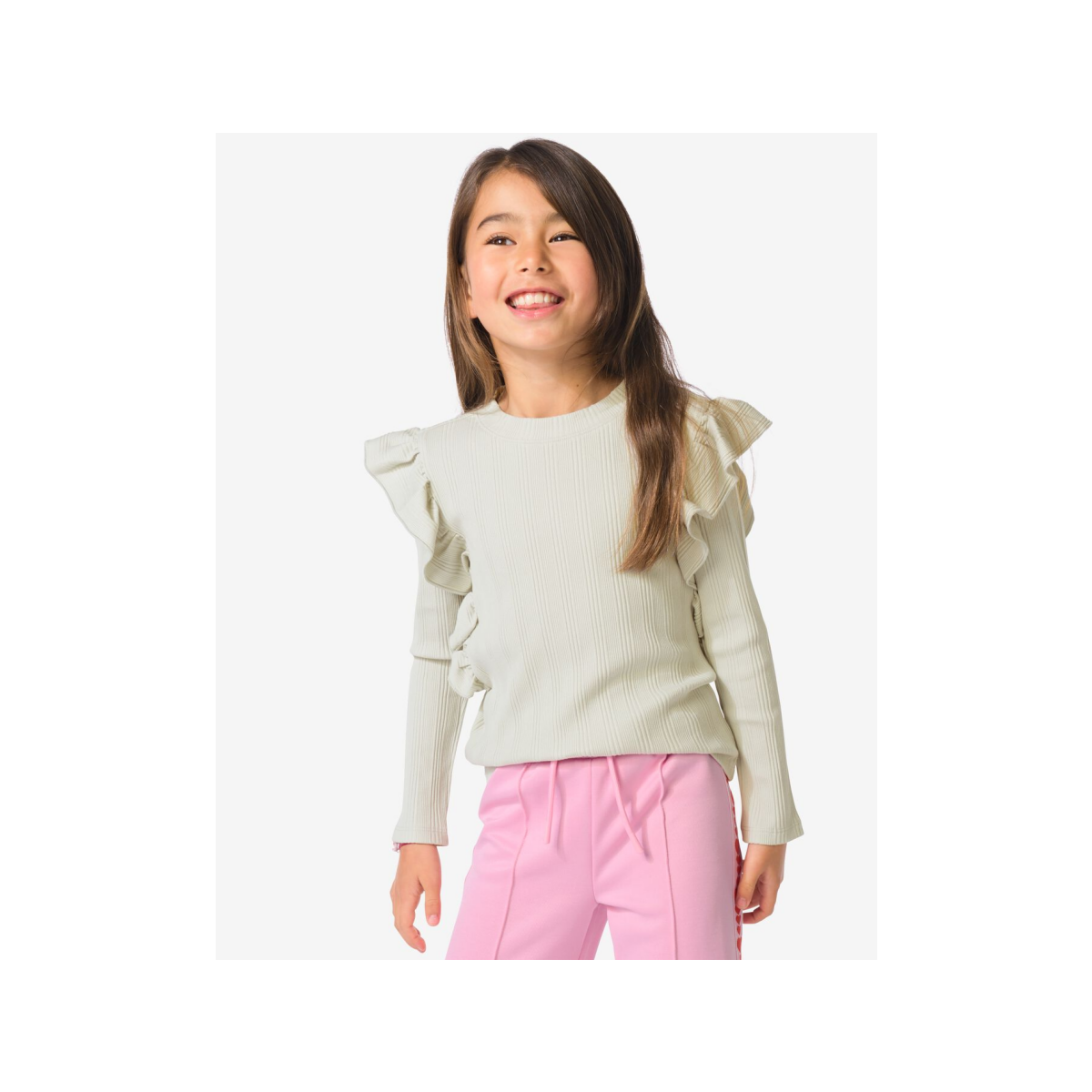 HEMA HEMA Kinder T-shirt Rib Groen (groen)