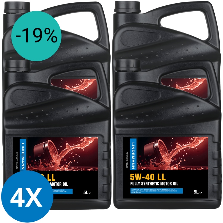 Lindemann Motorolie 5W-40 LL - Doos 4x5L | C3 | voor oa VW, BMW, Opel | Longlife | Volsynthetisch | Benzine & Diesel