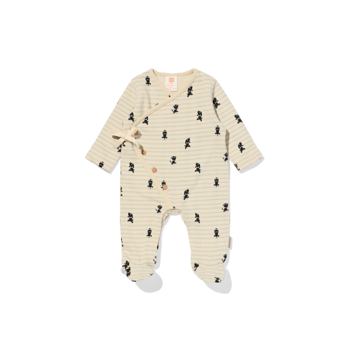 HEMA Takkie en Siepie newborn boxpakje jersey strepen ecru (ecru)