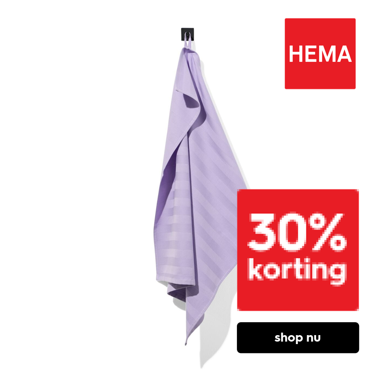 HEMA Theedoek 65x65 katoen lila (lila)