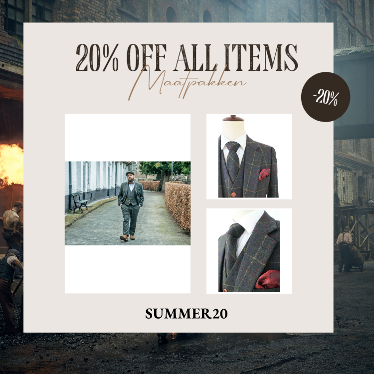 Maatpak Voor Heren | 3-delig Pak | Donkergroen Overcheck Twill | Arthur Shelby | Peaky Blinders | Peaky Blinders