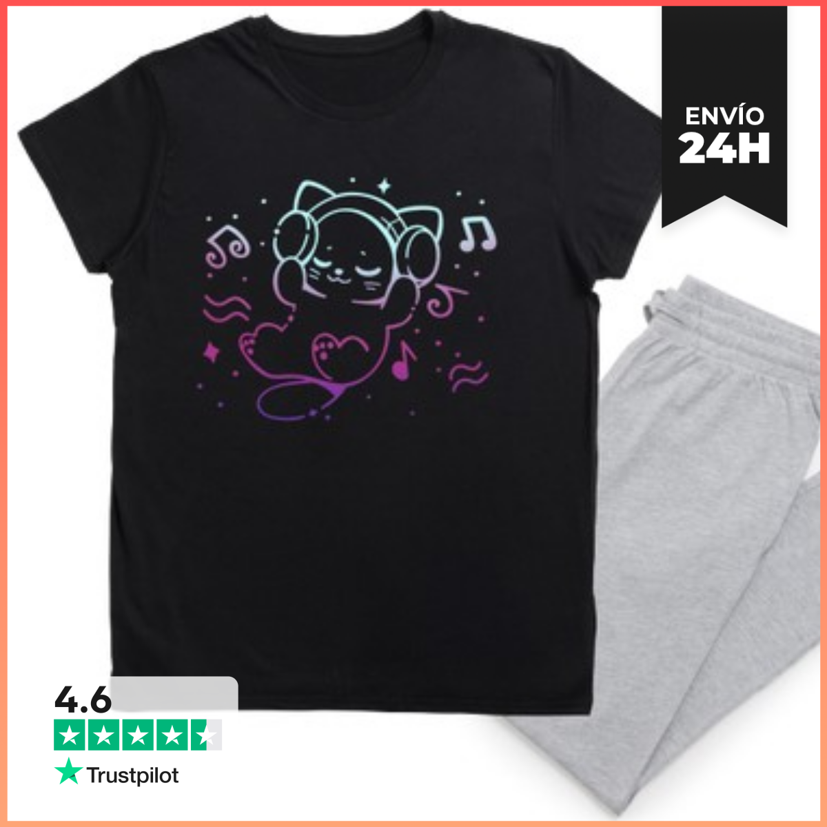 Pijama vibrando con música - conjunto de pijama laTostadora