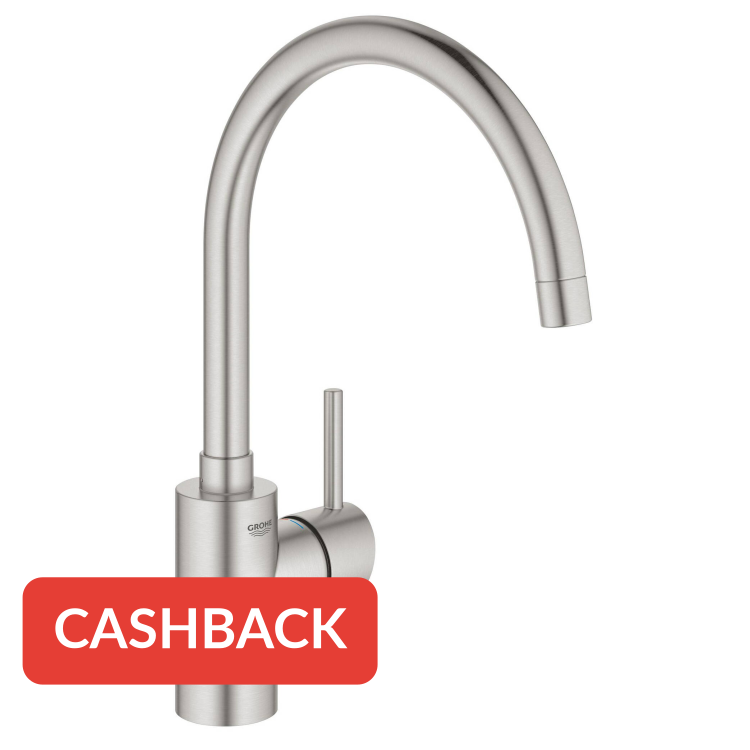 Grohe Concetto keukenmengkraan hoge uitloop Supersteel