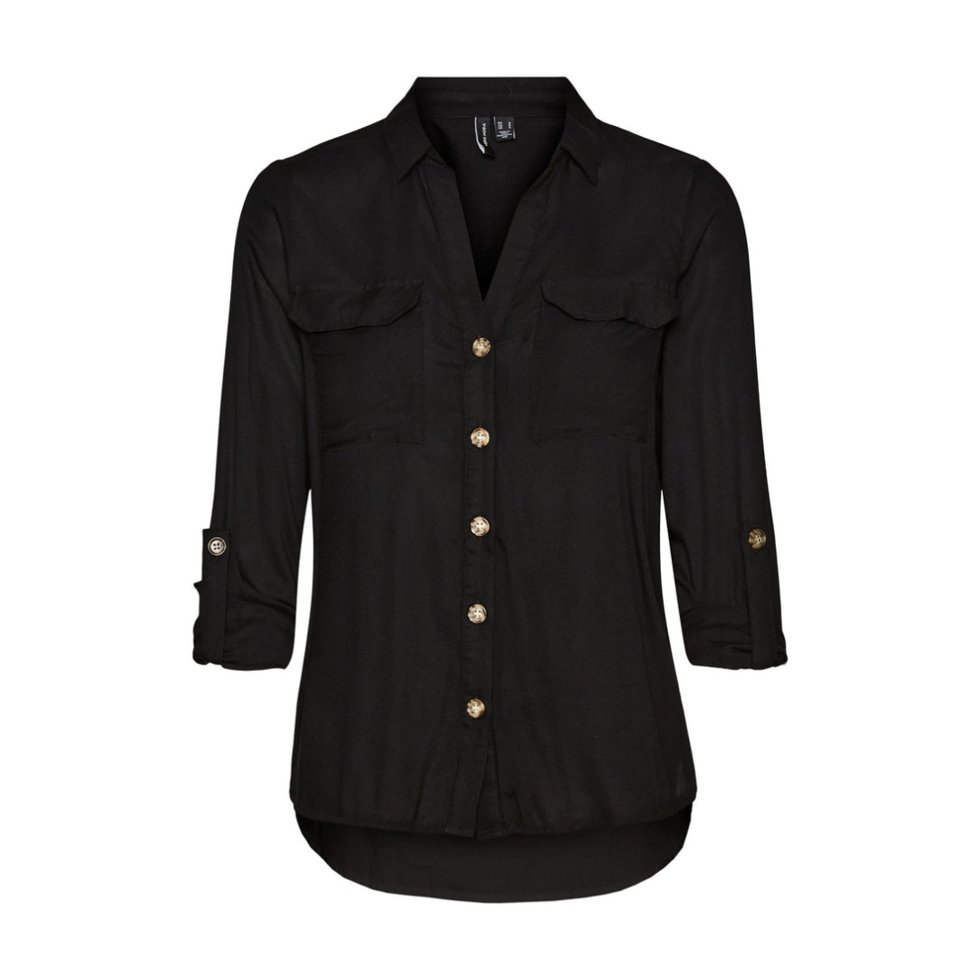 Vero Moda - Damen Langarmbluse - Schwarz - Größe: L - bei Tara-M