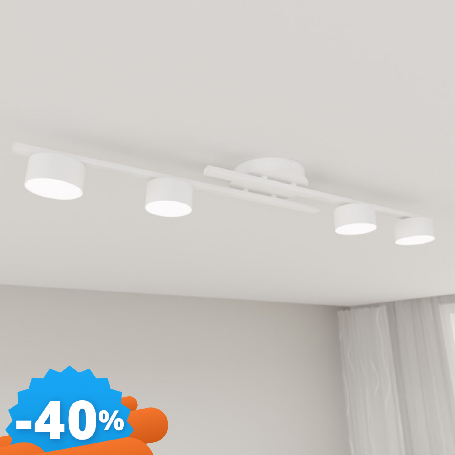 Emibig Lighting Nero/Bianco Lampada Da Soffitto In Acciaio Fragment 4 Da Interno 4Xgx53