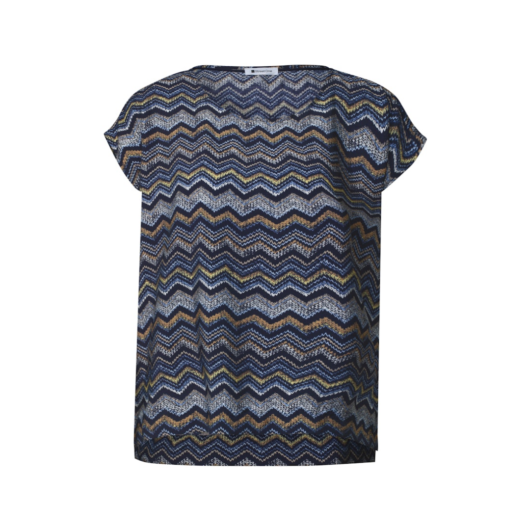Street One - Damen T-Shirt - frozen wave - Größe: 44 - bei Tara-M