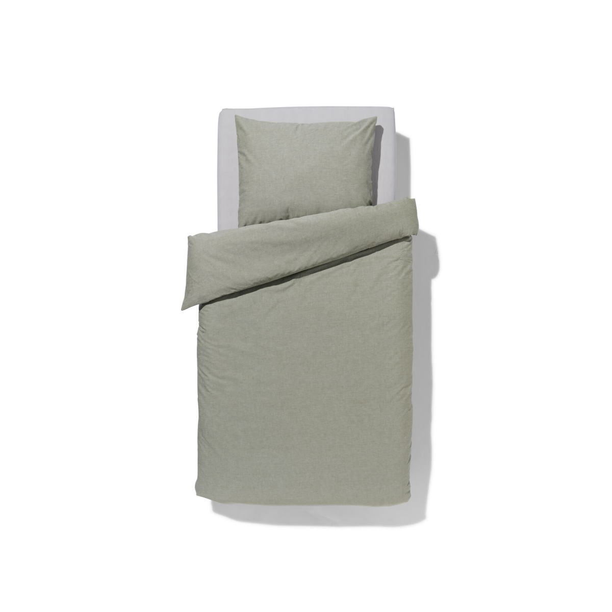 HEMA HEMA Dekbedovertrek 140x200/220cm Chambray Groen (groen)