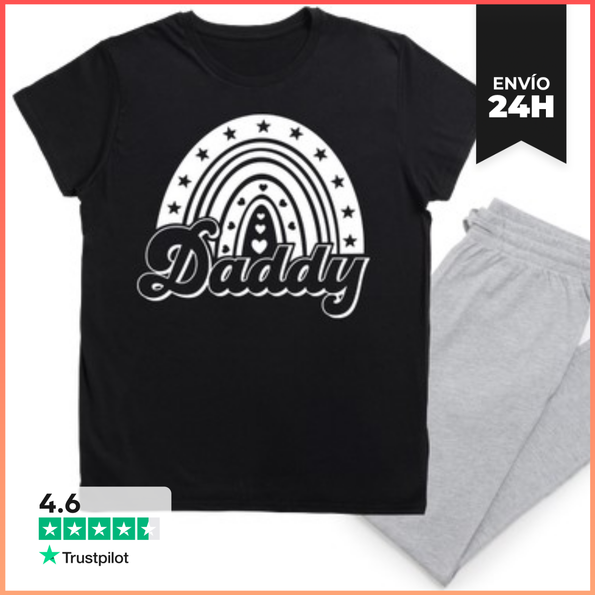 Pijama DADDY ARCOIRIS CORAZONES laTostadora