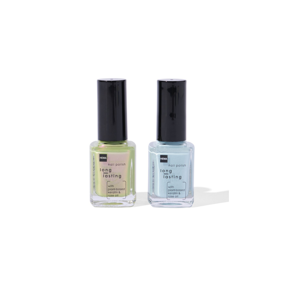 HEMA Long lasting nagellak set blauw groen 2-delig