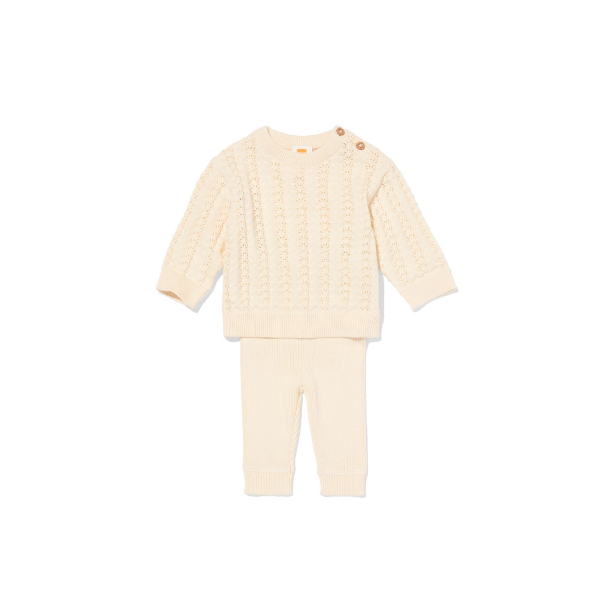 HEMA HEMA Newborn Kledingset Ajour Ecru (ecru)