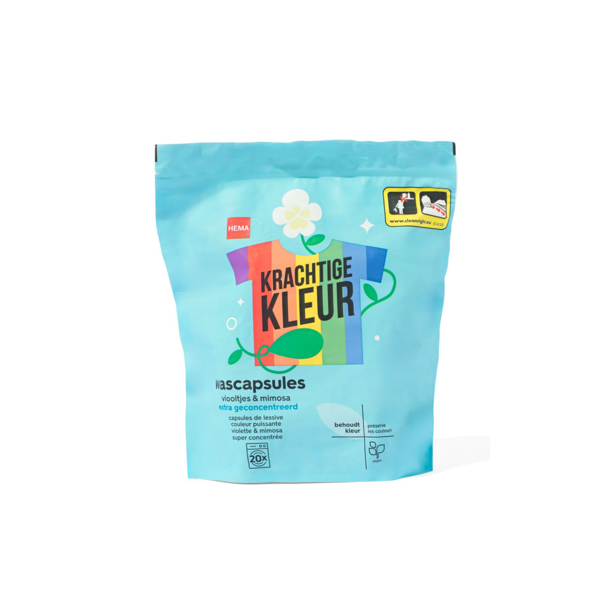 HEMA HEMA Wascapsules Kleur Eco Viooltjes En Mimosa - 20 Stuks