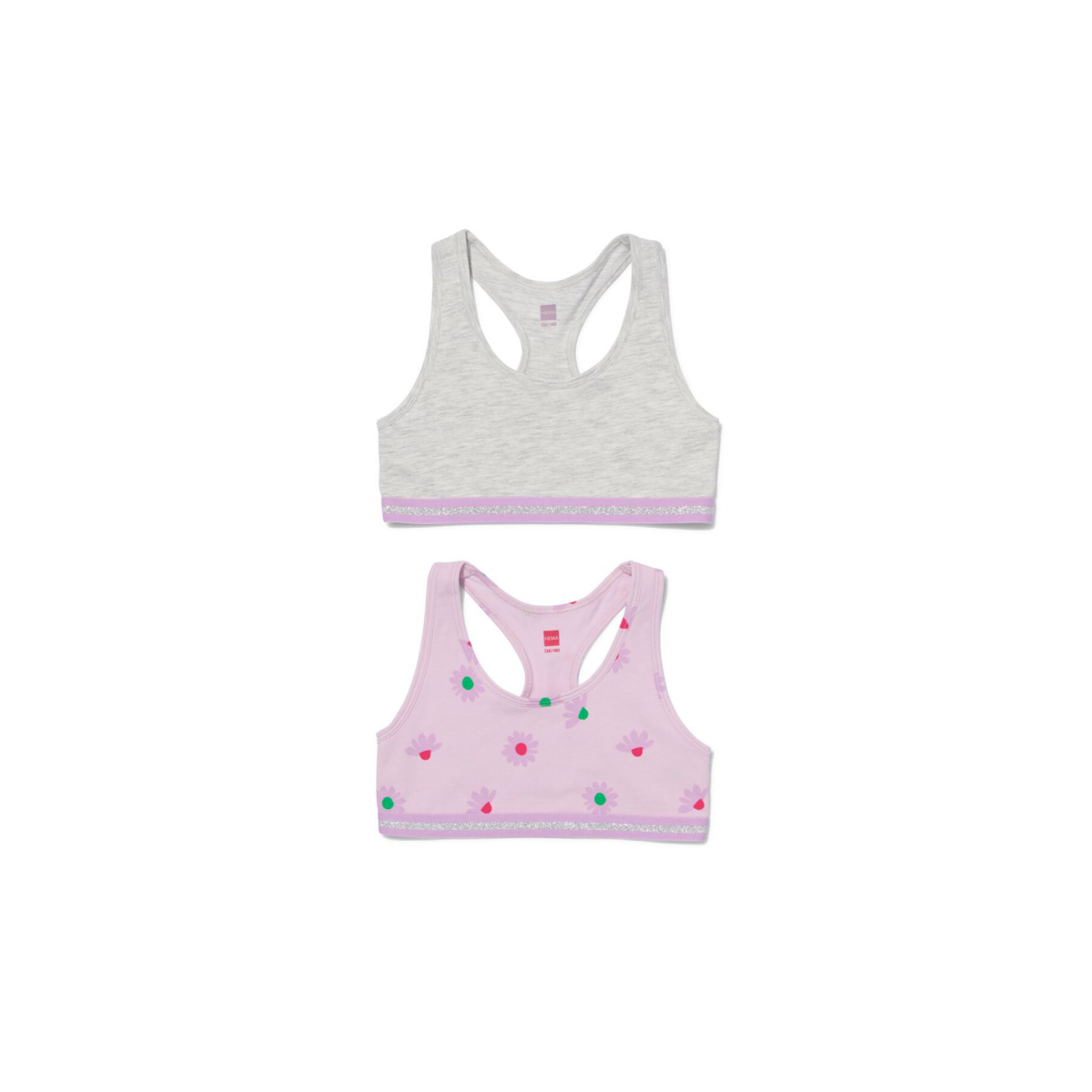 HEMA Kinder croptops stretch katoen - 2 stuks lila (lila)