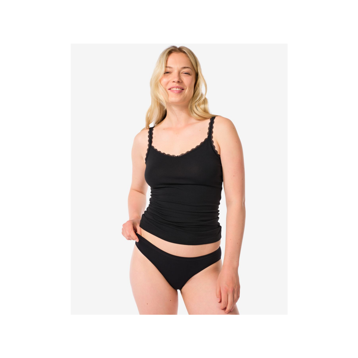 HEMA Damesslip naadloos micro zwart (zwart)